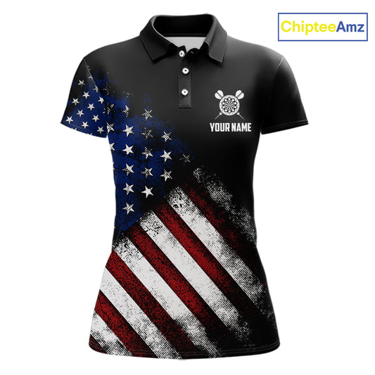 Patriotic American Flag Eagle Darts Shirt For Women Custom Darts Jersey Team Polo & 1/4 Zip TDM5759