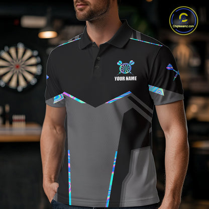 Personalized Holographic Darts Jersey Custom Darts Shirt For Men Team Polo & Quarter Zip Shirt TDM6126