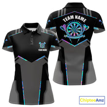 Load image into Gallery viewer, Personalized Holographic Darts Jersey Custom Darts Shirt For Women Team Polo &amp; Quarter Zip Shirt TDM6126