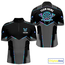 Load image into Gallery viewer, Personalized Holographic Darts Jersey Custom Darts Shirt For Men Team Polo &amp; Quarter Zip Shirt TDM6126