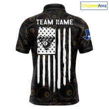 Load image into Gallery viewer, Personalized Texas Flag 8 Ball Pool Shirt For Men Custom US Flag Billiard Jersey Polo &amp; 1/4 Zip TDM6137