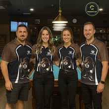 Load image into Gallery viewer, Brown Funny 8 Ball Pool US Flag Billiard Shirt For Women Custom Billiard Team Jersey Polo &amp; 1/4 Zip TDM6366