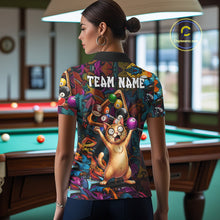 Load image into Gallery viewer, Colorful Billiard Jersey Custom Funny Cat Graffiti Billiard Polo &amp; Quarter Zip Shirts For Women TDM6564