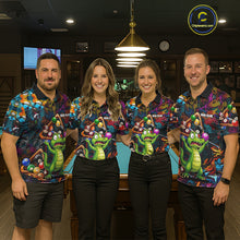 Load image into Gallery viewer, Colorful Billiard Jersey Custom Funny Dinosaur Graffiti Billiard Polo &amp; Quarter Zip Shirts For Men TDM6566
