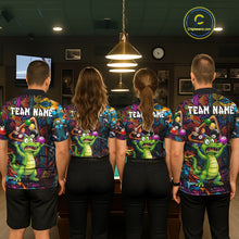 Load image into Gallery viewer, Colorful Billiard Jersey Custom Funny Dinosaur Graffiti Billiard Polo &amp; Quarter Zip Shirts For Men TDM6566