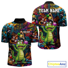 Load image into Gallery viewer, Colorful Billiard Jersey Custom Funny Dinosaur Graffiti Billiard Polo &amp; Quarter Zip Shirts For Men TDM6566