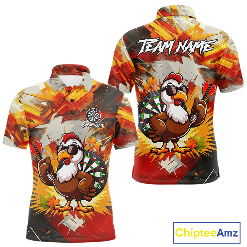 Personalized Funny Turkey Dartboard Shirt For Men Custom Thanksgving Darts Jersey, Darts Gift TDM5050