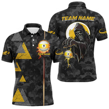 Load image into Gallery viewer, Funny Grim Reaper Ball 9 Fire Custom Camo Men Billiard Shirts, Best 9 Ball Pool Jerseys TDM2071