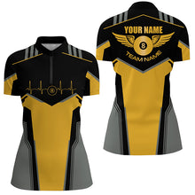 Load image into Gallery viewer, Personalized Billiard 8 Ball Wings Short Sleeve Women's Shirts,  Billiard Jerseys Tournament |Yellow TDM2303