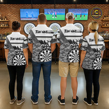 Load image into Gallery viewer, Custom Black And White Grunge Darts Shirt For Women, Darts Team Jersey Polo &amp; 1/4 Zip TDM6143