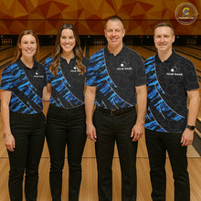 Load image into Gallery viewer, Texas Flag Blue Camo Bowling Shirt For Women Custom Patriotic Bowling Team Jersey Polo &amp; 1/4 Zip TDM6387