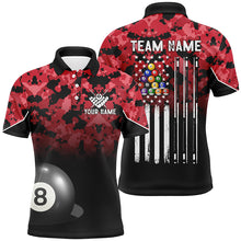Load image into Gallery viewer, 8 Ball Pool Red Camo Custom Billiard Shirts For Men, Patriotic US Flag Billiard Team Jerseys TDM2312
