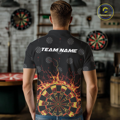 Personalized Flame Darts Polo & Quarter Zip Custom Darts Shirt For Men, Darts Team Jersey TDM5536