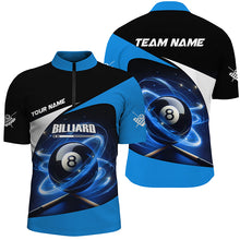 Load image into Gallery viewer, Blue 8 Ball Pool Swirling Light Billiard Jerseys For Men Custom Billiard League Team Shirts TDM2825