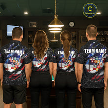 Load image into Gallery viewer, Black Grunge US Flag Eagle Billiard Shirt For Women Custom 8 Ball Pool Team Jersey Polo &amp; 1/4 Zip TDM6404