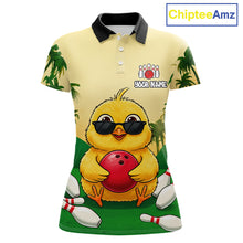Load image into Gallery viewer, Custom Cute Chicken Summer Bowling Shirts For Women, Funny Bowling Team Jersey Polo &amp; 1/4 Zip TDM6591