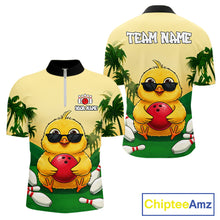 Load image into Gallery viewer, Custom Cute Chicken Summer Bowling Shirts For Men, Funny Bowling Team Jersey Polo &amp; 1/4 Zip TDM6591