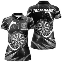 Load image into Gallery viewer, Personalized Thunder Lighting Black Dart Shirts For Women Custom Dart League Outfit Dart Jerseys TDM2831