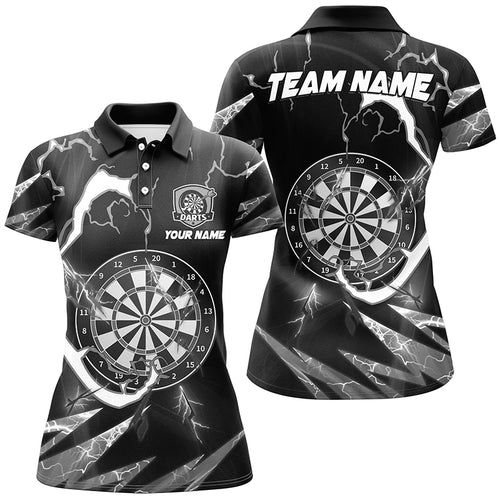 Personalized Thunder Lighting Black Dart Shirts For Women Custom Dart League Outfit Dart Jerseys TDM2831