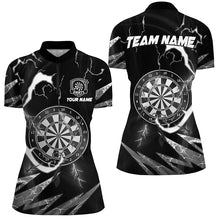 Load image into Gallery viewer, Personalized Thunder Lighting Black Dart Shirts For Women Custom Dart League Outfit Dart Jerseys TDM2831