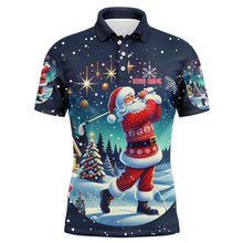 Load image into Gallery viewer, Funny Santa Golfer Christmas Night Men Golf Polo Shirts Custom Golfing Gifts For Christmas TDM3064