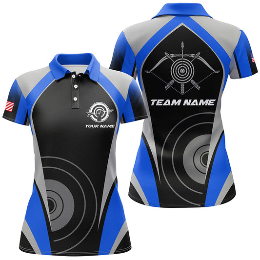 Personalized Blue Archery Jerseys Polo Shirts For Women Best Custom Archery Uniform For Team TDM1325
