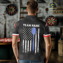 Load image into Gallery viewer, Personalized American Flag Dart Polo &amp; Quarter Zip Shirt For Men Custom Patriotic Dart Jerseys TDM3083