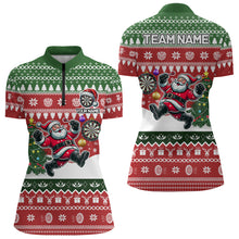 Load image into Gallery viewer, Funny Santa Christmas Pattern Custom Dart Shirts For Women, Christmas Dart Jerseys, Xmas Dart Gifts TDM3090