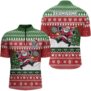 Funny Santa Christmas Pattern Custom Dart Shirts For Men, Christmas Dart Jerseys, Xmas Dart Gifts TDM3090