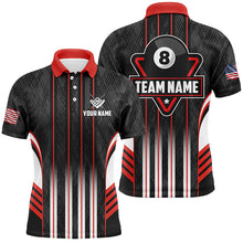 Load image into Gallery viewer, Personalized Red 8 Ball Pool Billiard Jerseys For Men, Billiard League Team Polo &amp; 1/4 Zip Shirts TDM2862