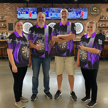 Load image into Gallery viewer, Personalized Purple Swirl Heartbeat Darts Shirt For Women Custom Darts Jersey Team Polo &amp; 1/4 Zip TDM6215
