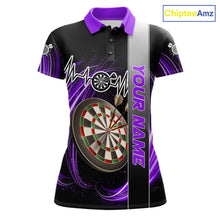 Load image into Gallery viewer, Personalized Purple Swirl Heartbeat Darts Shirt For Women Custom Darts Jersey Team Polo &amp; 1/4 Zip TDM6215