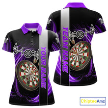 Load image into Gallery viewer, Personalized Purple Swirl Heartbeat Darts Shirt For Women Custom Darts Jersey Team Polo &amp; 1/4 Zip TDM6215