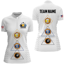 Load image into Gallery viewer, Personalized Billiard 8 Ball 9 Ball 10 Ball Shirts For Women, Unique Team Jersey White Billiard Shirt TDM2122
