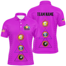 Load image into Gallery viewer, Personalized Billiard 8 Ball 9 Ball 10 Ball Shirt For Men, Unique Team Jersey Purple Billiard Shirt TDM2123