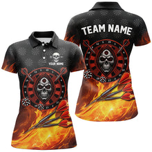 Load image into Gallery viewer, Personalized Skull Best Dart Board 3D Printed Darts Jerseys For Women, Flame Darts Team Shirts |Red TDM2385
