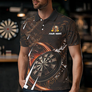 Personalized 3D Skull Darts Polo & 1/4 Zip Shirts For Men Custom Cool Darts League Team Jerseys TDM2391