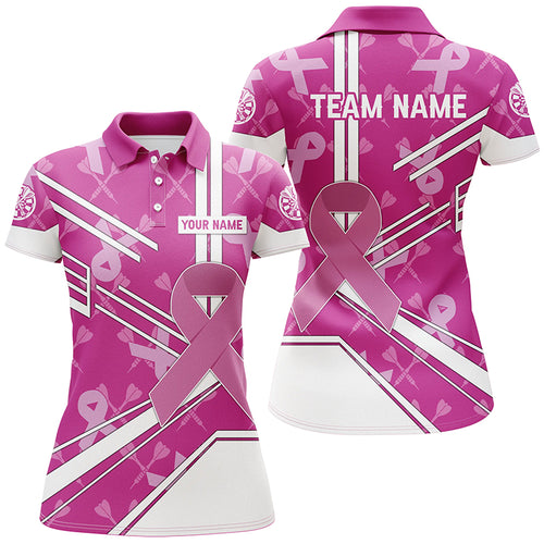 Pink Ribbon Breast Cancer Awareness Custom Darts Shirts For Women, Pink Darts Team Jersey, Dart Gifts TDM2624