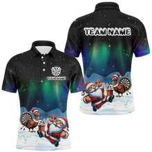 Load image into Gallery viewer, Funny Santa And Turkey Playing Darts Custom Dart Shirts For Men, Unique Christmas Dart Jerseys TDM2870