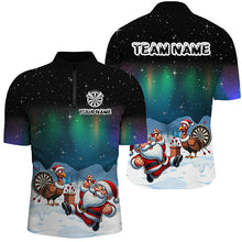 Load image into Gallery viewer, Funny Santa And Turkey Playing Darts Custom Dart Shirts For Men, Unique Christmas Dart Jerseys TDM2870