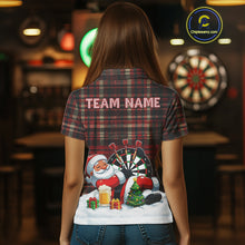 Load image into Gallery viewer, Funny Christmas Santa Womens Dart Shirts Custom Xmas Dart Jersey, Gifts For Dart Players TDM5130