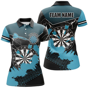 Personalized Blue Grunge Lightning Dart Shirts For Women Custom Dart Jerseys Team Uniform TDM2881