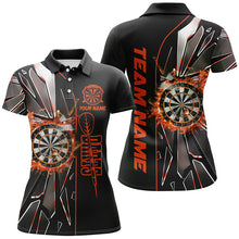 Load image into Gallery viewer, Personalized Orange Break Glass 3D Darts Shirts For Women Custom Dart League Shirts Best Darts Jersey TDM2651