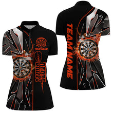 Load image into Gallery viewer, Personalized Orange Break Glass 3D Darts Shirts For Women Custom Dart League Shirts Best Darts Jersey TDM2651