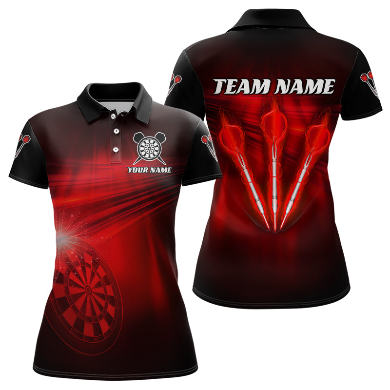 Personalized Red Darts Flash Light Women Dart Polo & Quarter Zip Shirt, Dart Team Shirts Dart Jerseys TDM3110