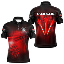 Load image into Gallery viewer, Personalized Red Darts Flash Light Men Dart Polo &amp; Quarter Zip Shirt, Dart Team Shirts Dart Jerseys TDM3110