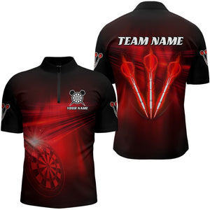 Personalized Red Darts Flash Light Men Dart Polo & Quarter Zip Shirt, Dart Team Shirts Dart Jerseys TDM3110