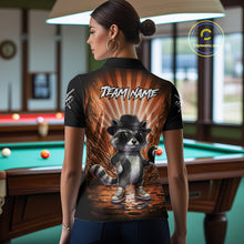 Load image into Gallery viewer, Funny Raccoon 8 Ball Billiard Shirt For Women Custom Orange Graffiti Pool Jersey Team Polo &amp; 1/4 Zip TDM5999
