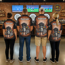 Load image into Gallery viewer, Orange Funny Raccoon Neon Graffiti Darts Shirt For Men Custom Darts Jersey Team Polo &amp; 1/4 Zip TDM6001