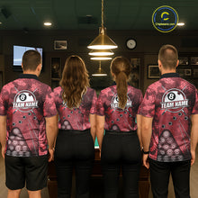Load image into Gallery viewer, Red Camo 8 Ball Billiard Shirt For Men Custom Pool Team Shirt, Billiard Jersey Polo &amp; 1/4 Zip TDM6009